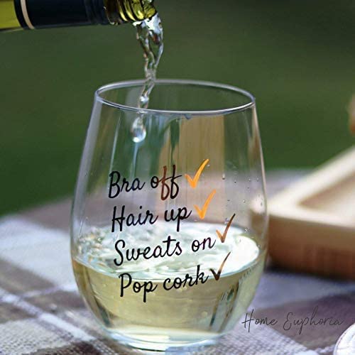 Funny Wine Glasses for Women or Men, Cute Wine Glasses, Unique Wine