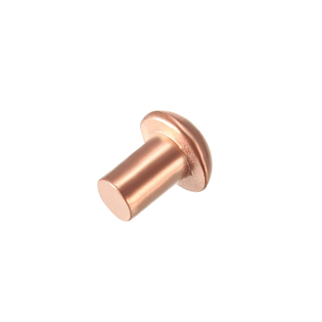 sourcing map 50 Pcs 5/32" x 15/64" Round Head Copper Solid Rivets Fasteners