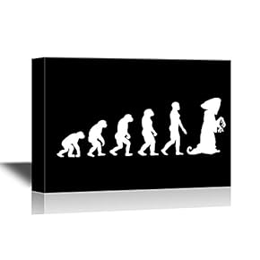 Human Evolution Canvas Wall Art - Human Evolution to A Witch - Gallery Wrap Modern Home Art | Ready to Hang - 12x18 inches