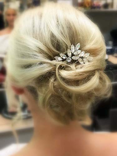 Jakawin Bride Wedding Hair Comb Crystal Bridal Hair Accessories Hair Piece for Women and Girls HC047S