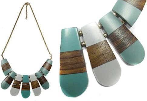 Thai Stylish Women's High Finished Wooden Style Beads Necklace in Multi Shade