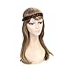 Coolcos Elastic Synthetic Chunky Hair Braid 5 Strands Braids Hair Headbands Plaited Braided Headband (Light Color)