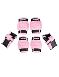 Sports: Kids Children Roller Skating Skateboard BMX Scooter Cycling Protective Gear Pads (Knee pads+Elbow pads+wrist pads) (Pink, M) - KUKOME-SHOP
