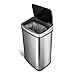 Ninestars DZT-50-28BR Automatic Touchless Motion Sensor Rectangular Trash Can, Black Top, 13 Gal. 49 L., Brush