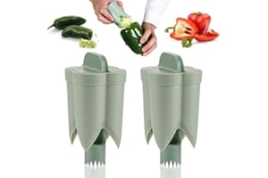 Pepper Seed Corer Remover, 2025 Upgraded 2 in 1 Bell Pepper Cutter Pepper Porer Seed Remover Tool, Quickly Cutting and Deseed