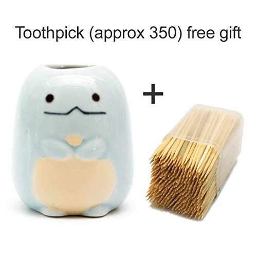 GARASANI Mini Ceramic Toothbrush, Toothpick Holder Cartoon Animal Tooth Brush Stand Kids Toothbrushes Storage Rack Toothpick Approx 350 (Blue Dinosaur)