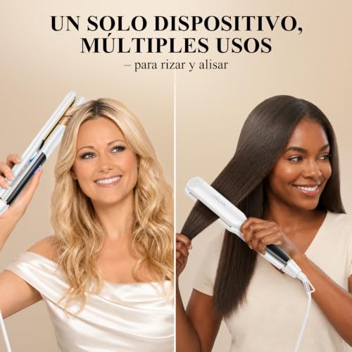 ANLAN Plancha de pelo iónica con luz roja, placas cerámicas flotantes 3D de 36 mm, Rápido 15s, 14 niveles, pantalla LCD, profesional e inteligente