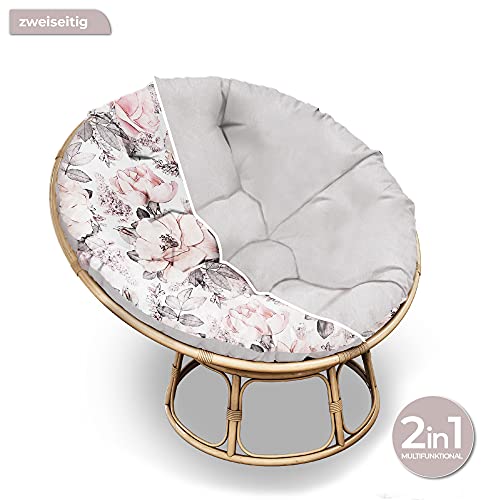 Amazinggirl Papasansessel Kissen und Krabbeldecke rund 2 in 1 Ø 110 cm Polyester - großes Bodenkissen gepolsterte… – Bild 6