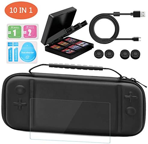 Carry Case for Nintendo Switch Lite - XVZ Portable Travel Accessories Kit with Switch Lite Case,Screen Protectors,charging cable,Storage case,4 Thumb Grips Caps for Switch Lite Games & Accessories Kit