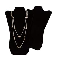 2 pieces Black Velvet Tall Curved Necklace Easel Display 14"