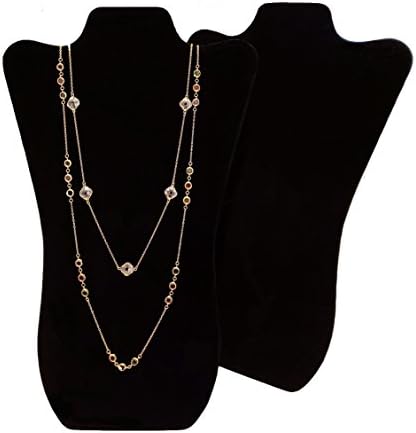 2 pieces Black Velvet Tall Curved Necklace Easel Display 14"