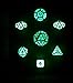 Nicks Dice Metal Glow In The Dark 7 Polyhedral Dice Set for Tabletop DnD D&D and RPG Games