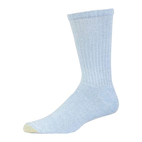 Gold Toe Men's Harrington Crew Socks, Multipairs, Washed Blue/Light (6