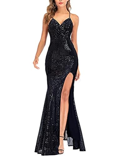 A ARFAR Party dressfor Women Sequin V Neck Backless Summer Plus - Main Image