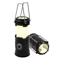 Royal Brands LED Collapsible Light Multi-Function Mini Camping Lantern, Portable Lantern Flashlights, Fishing Torch, Led+Emergency Light Battery Operated Powered Camp Lights (Black)