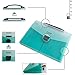 Shuter 13-Pockets A4 Expanding Accordion File Folder with Handle, Buckle Closure and Subject Labels.(Green)