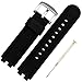 Senphyton for Pebble Steel Watch Replacement Rubber Silicone Band/Strap with Stainless Steel Buckle - Black Pebble Watch Band
