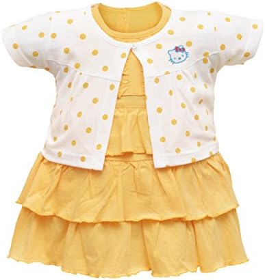Orange and Orchid Girls Baby Designed Cotton Frock Polka Printed Coat for Infant & Toddler