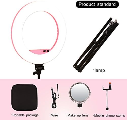 GSKAIWEN 18 Inch Two Color Temperature Adjustable Light 3000-5500K Self-Timer Lamp Ring Light Carrying Tripod, Make-Up ,Mirror, Recording Video, Photography