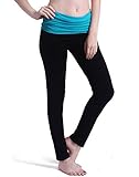 HDE Women's Maternity Yoga Pants Stretch Pregnancy Leggings Fold Over Waistband