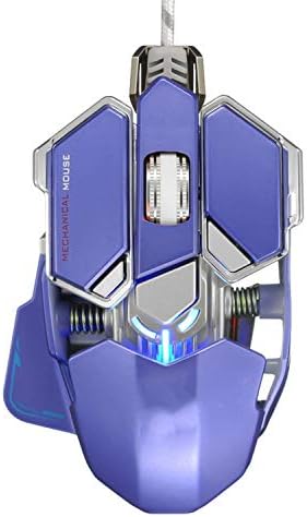 MVNTOO Tight Joy Gaming Mouse USB Wired 9 But-tons 4 Colors Backlight 4000 Adjustable DPI Optical Gamer Mouse,White,2,Blue