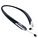 Joyphy Bluetooth Retractable Headphones, Wireless Neckband Headset Noise Cancelling Stereo Earbuds Sports Earphones with Mic (Black) primary