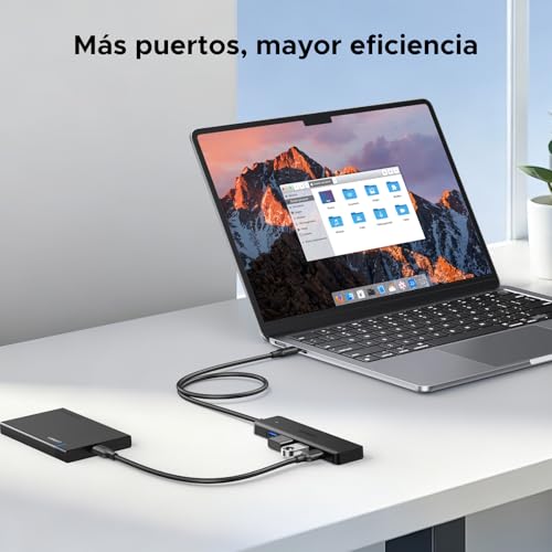UGREEN USB C Hub with 4 Ports USB 3.0 Adapter Thief Multiport 5Gbps High Speed Compatible with MacBook Pro Air iMac Surface XPS PC Laptop Hard Drive Keyboard Mouse PS5 (60cm)
