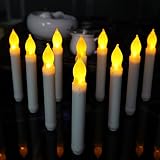 HTOMT Tea Lights Flickering Battery Operated Candlesticks Flameless Taper Candles Led Light for Wedding Halloween Thanksgiving Christmas Party Club Decor 12 Pieces