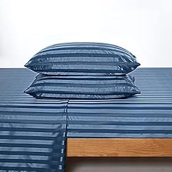 P Pothuiny 6-Piece Satin Sheets Striped