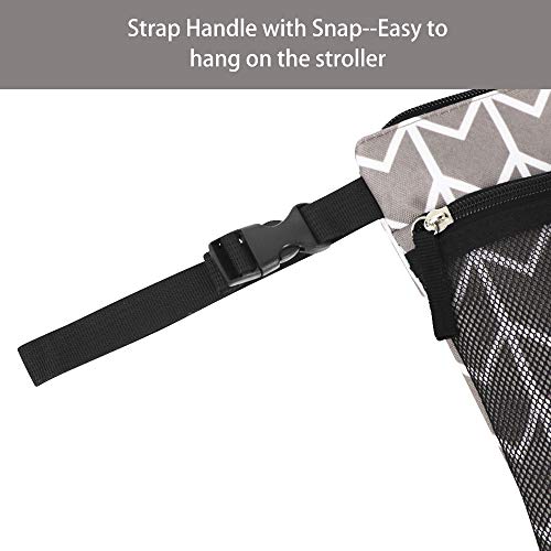 Wet Dry Bag for Baby Cloth Diaper, Waterproof Reusable Travel Bags with Two Zippered Pockets, Grab & Go for Swimsuits Swimming Pool Beach Gym Yoga Stroller (Gray) - Thumbnail 4
