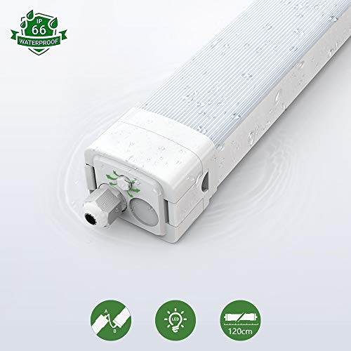 TONFFI LED Feuchtraumleuchte Wannenleuchte 60W 150CM für Garage Lager Feuchtraum Garten, LED Werkstattlampe… – Bild 4