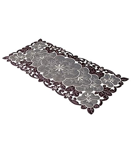 Kuber Industries Embroidered Cotton Table Runner - Brown