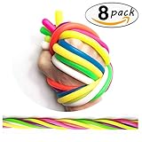 Janteen Stretchy String Fidget Sensory Toys, Relieve Pressure, Increase Patience, 8 Pack Colorful Fidget Toys, Good for kids with ADD, ADHD or Autism