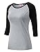 Regna X Love Coated Women Soft and Stretchy Long Sleeve Raglan Top Black Gray