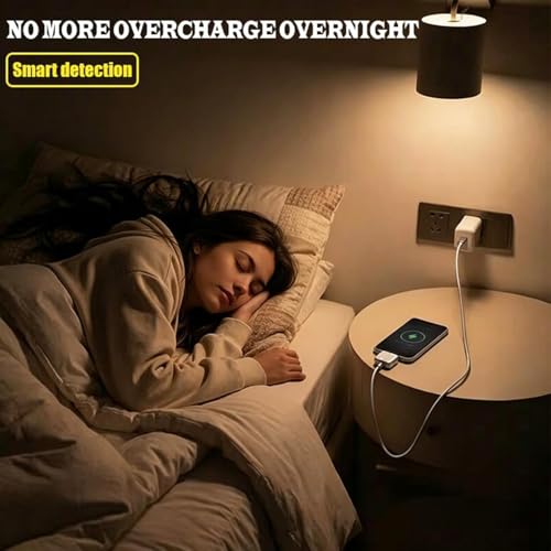 Stop Charge Smart Charge Type-C Adapter, Auto Disconnect Overcharge Protection, Universal for Smartphone and Tablet USB Charging