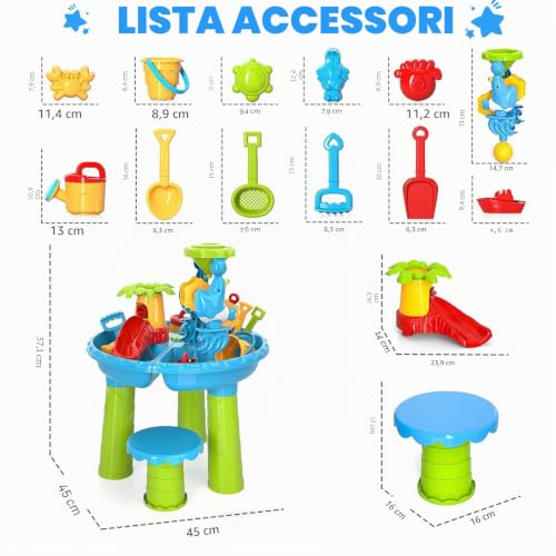 Diealles Shine Children's Water Table, Versatile Children's Water Play Table, Outdoor Sand and Water Table for Children