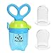 PAMBO Baby Food Feeder-Infant Solid Fruit Feeder & Veggie Feeding-Teether & Soother-Teeth Pain Relief- Unique Rotating Handle-3 Size Nipples (Blue)