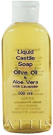 ATTIS Liquid Castile Soap - Olive Oil & Aloe Vera - with Lavender Essential Oil - 100ml - Olive Oil content min 50% - Handmade