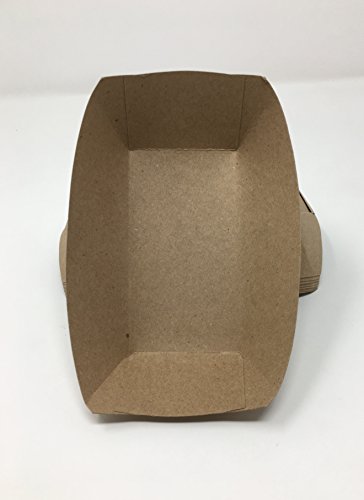 Mr. Miracle Kraft Paper Food Tray. 5-Pound Size. Pack of 100. Disposable, Recyclable and Fully Biodegradable. Made in USA