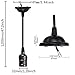 KINGSO 4 Pack E26 E27 Pendant Lamp Socket and Cord Screw Bulbs Edison Retro Hanging Lantern Holder with Wire Without Switch DIY Projects AC Power 110~220V - Black
