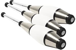 Zeekio Pegasus Juggling Club Set - Premium Quality - Beginner to Pro - Set of 3 (All Silver)