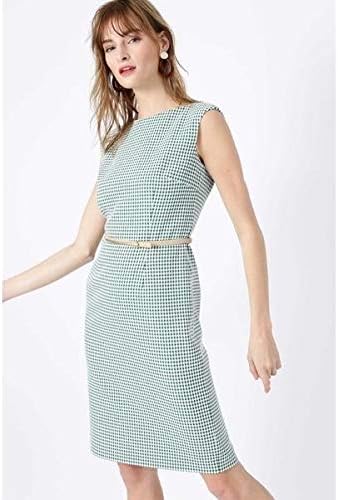 Amazon ピンキー ダイアン Pinky Dianne ギンガムストレッチタイトワンピース グリーン1 38 ワンピース チュニック 通販