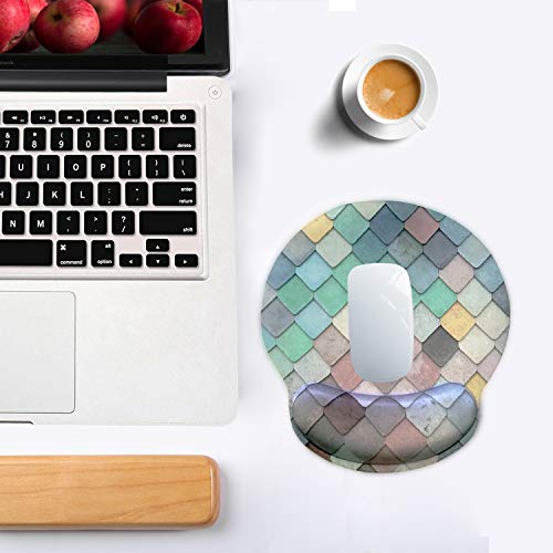 Ergonomic Mouse Pad with Wrist Support,Dooke Cute Wrist Pad with Non-Slip Rubber Base for Computer, Laptop, Home Office Gaming, Working, Easy Typing & Pain Relief