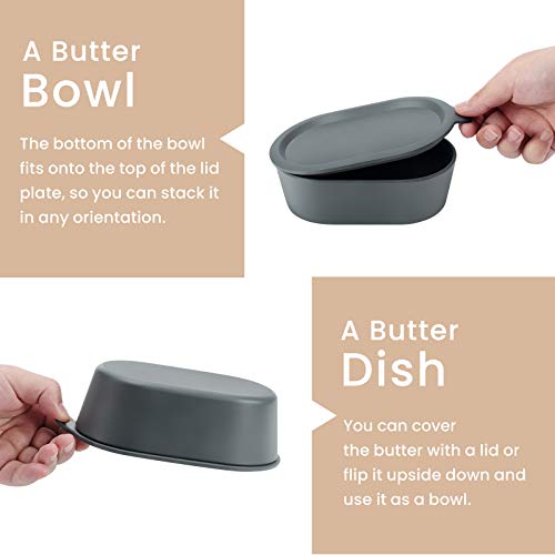 Geesta ExtraLarge Covered Butter Dish Made with Durable Bamboo Fibers