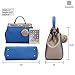 Dasein Women's Designer Two Tone Turn Lock Satchel Handbags Shoulder Bag Briefcase With Pom-Pom Puff