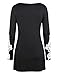 OUGES Women's Long Sleeve Lace Casual Loose Tunic Tops(Black,XL)