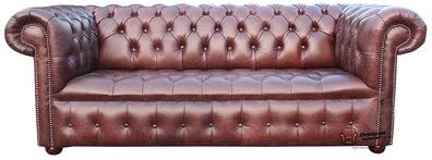 Victoria 2 Seater Chesterfield Leather Sofa Settee Old English