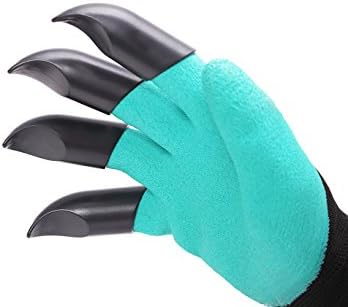 Garden Genie Gloves By Grandfluence: A Pair Of Durable Digging And Planting Gloves With Plastic Finger Claws – Heavy Duty And Breathable Hand Protection For Gardening And Pruning Thorny Roses