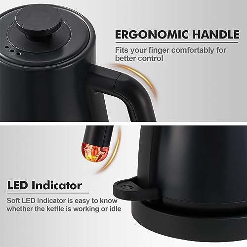 Stariver Electric Kettle Gooseneck Kettle, 1.2L Water Kettle, BPAFree, Pour Over Tea Pot