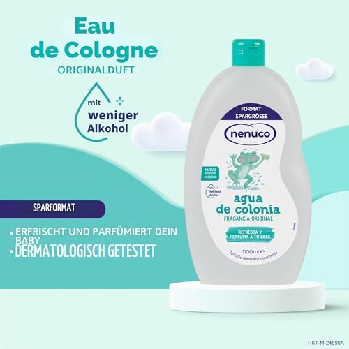 Eau de Cologne, Original-Duft, mit weniger Alkohol, 1100 ml